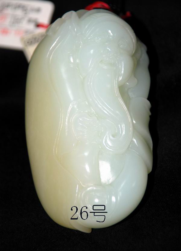 俏色羊脂玉“財(cái)神”大把件