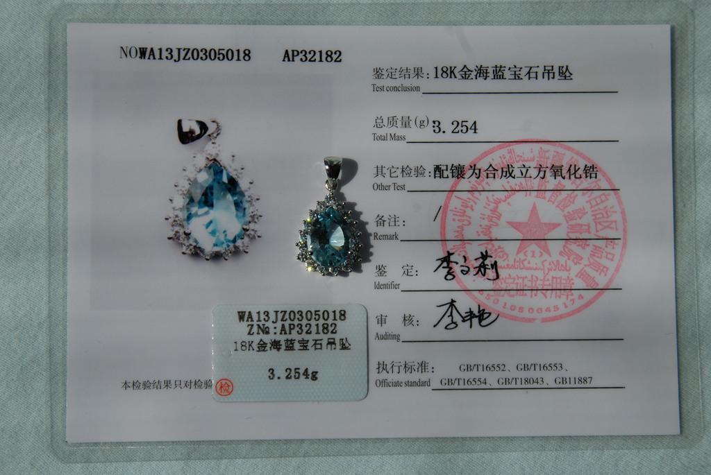 海藍(lán)寶石吊墜
